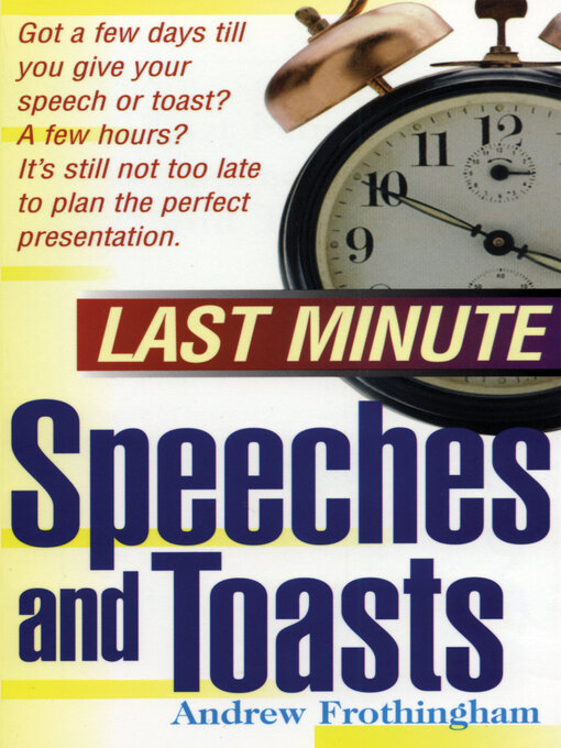 Cover image for Last Minute Speeches and Toasts